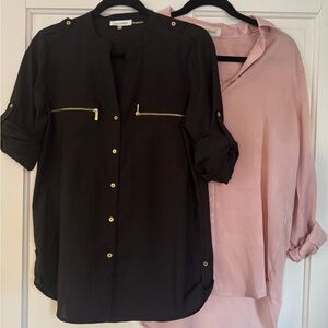 Calvin Klein Black and Pink Blouses